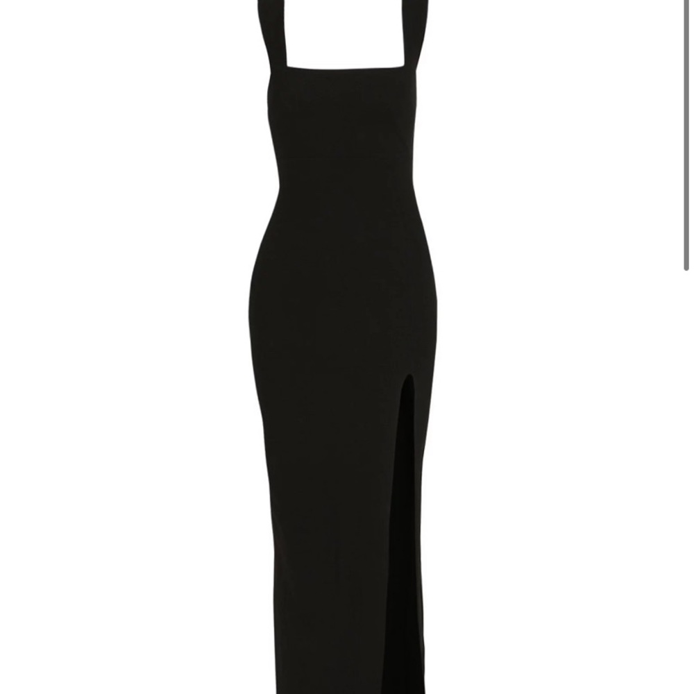 Tall square neck black maxi